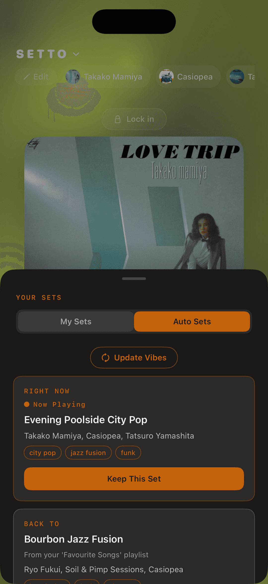 Setto raw screenshot — Auto Sets