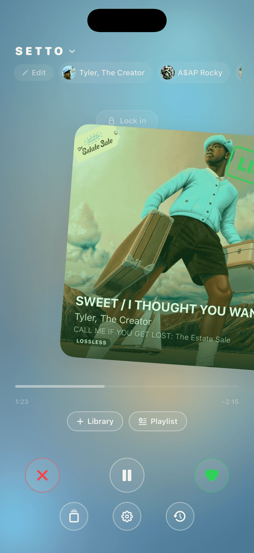 Setto raw screenshot — Like